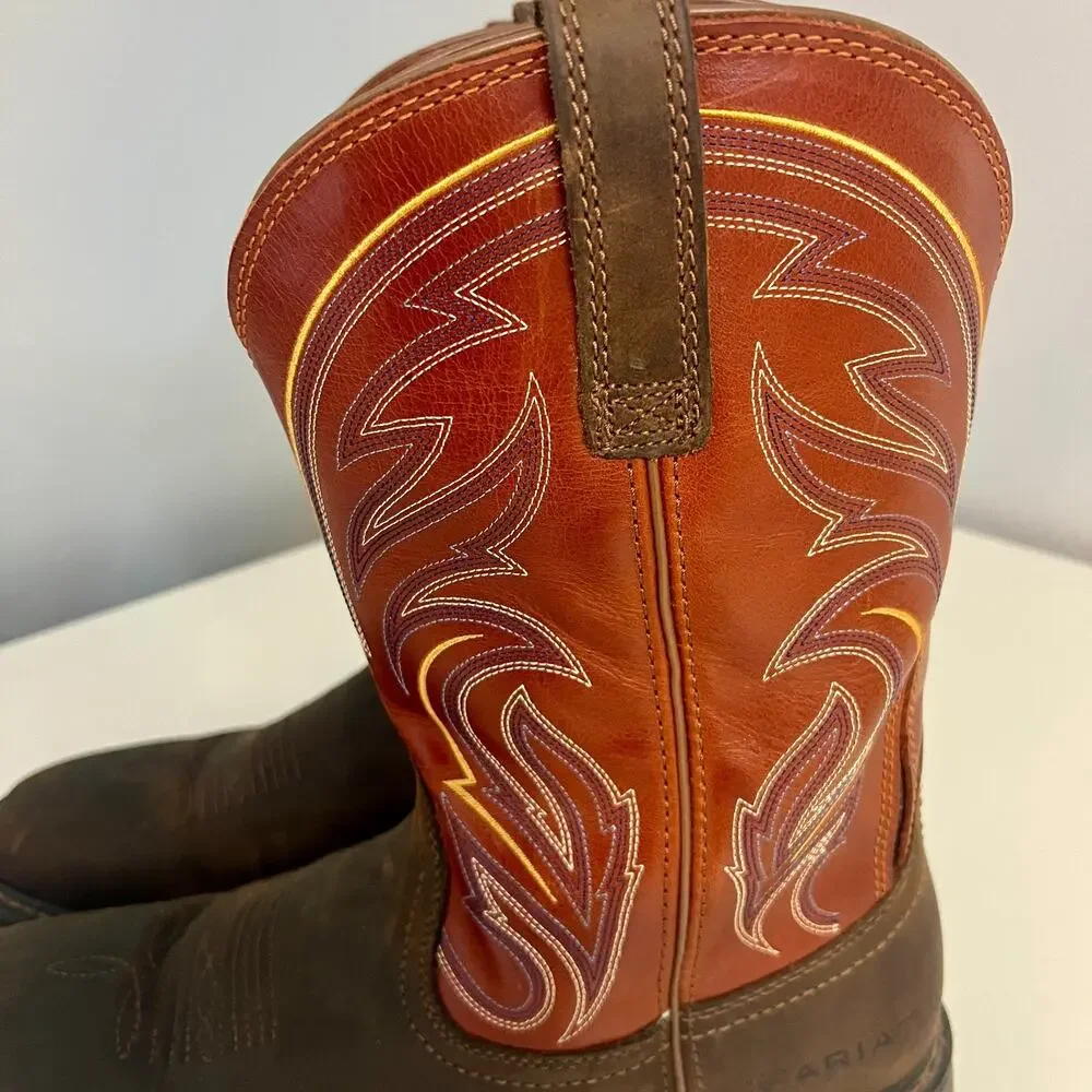 Ariat WorkHog XT Cottonwood Mens 13D Brown Leather Soft Toe EH Cowboy Work Boots